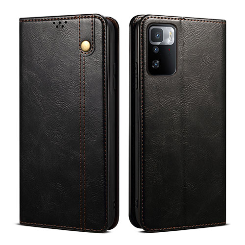 Leather Case Stands Flip Cover Holder B01S for Xiaomi Poco X3 GT 5G Black