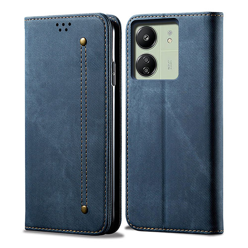 Leather Case Stands Flip Cover Holder B01S for Xiaomi Redmi 13C Blue