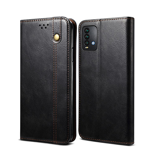 Leather Case Stands Flip Cover Holder B01S for Xiaomi Redmi 9 Power Black