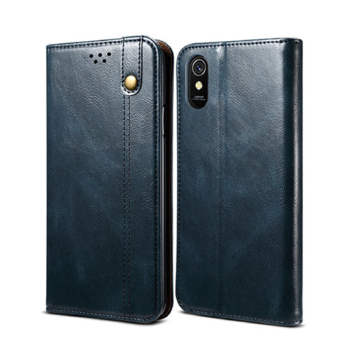 Leather Case Stands Flip Cover Holder B01S for Xiaomi Redmi 9i Blue