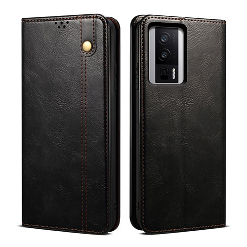 Leather Case Stands Flip Cover Holder B01S for Xiaomi Redmi K60 5G Black