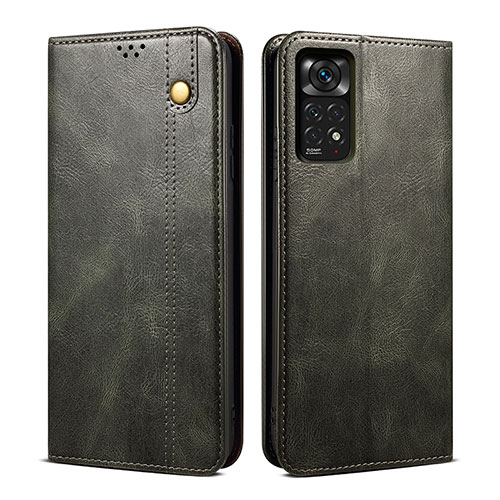 Leather Case Stands Flip Cover Holder B01S for Xiaomi Redmi Note 11 Pro 5G Green