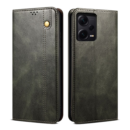 Leather Case Stands Flip Cover Holder B01S for Xiaomi Redmi Note 12 Explorer Green