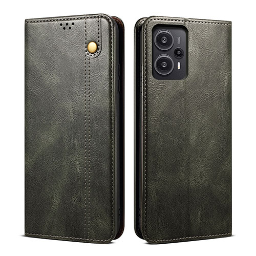 Leather Case Stands Flip Cover Holder B01S for Xiaomi Redmi Note 12 Turbo 5G Green