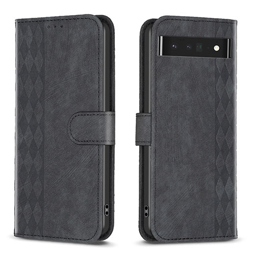 Leather Case Stands Flip Cover Holder B02F for Google Pixel 7 Pro 5G Black