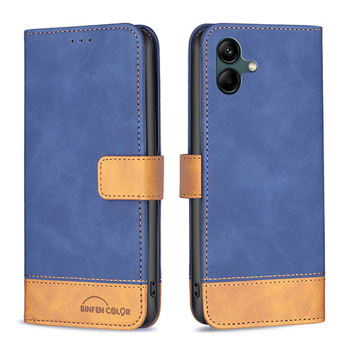 Leather Case Stands Flip Cover Holder B02F for Samsung Galaxy A04 4G Blue