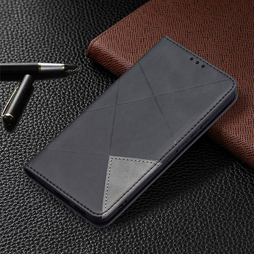 Leather Case Stands Flip Cover Holder B02F for Samsung Galaxy S24 5G Black