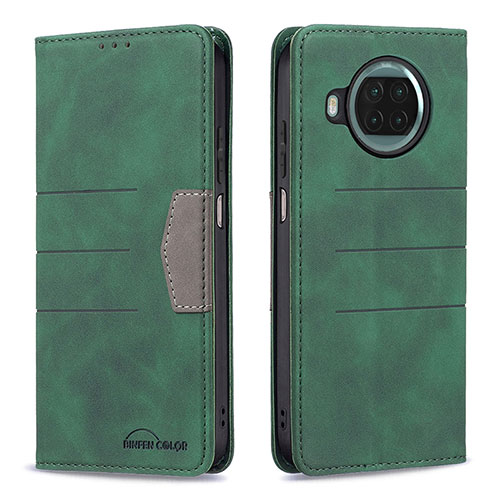 Leather Case Stands Flip Cover Holder B02F for Xiaomi Mi 10i 5G Green