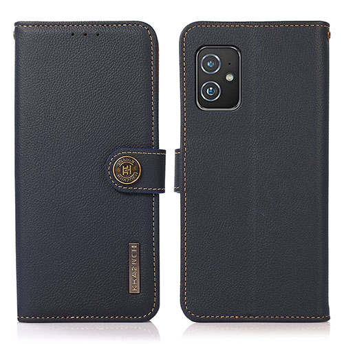 Leather Case Stands Flip Cover Holder B02H for Asus ZenFone 8 Mini Blue