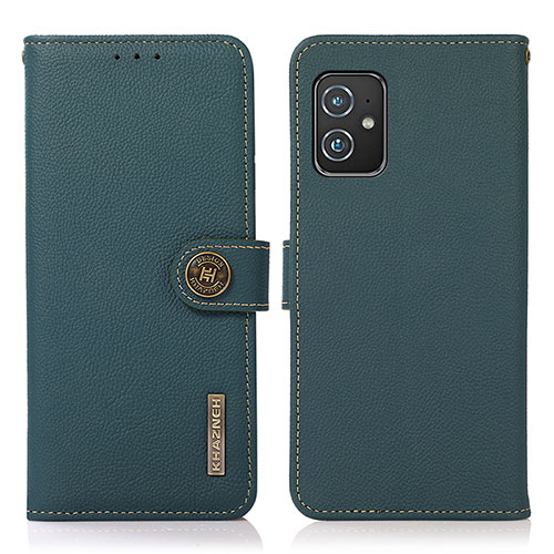 Leather Case Stands Flip Cover Holder B02H for Asus Zenfone 8 ZS590KS Green