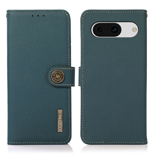 Leather Case Stands Flip Cover Holder B02H for Google Pixel 8a 5G Green