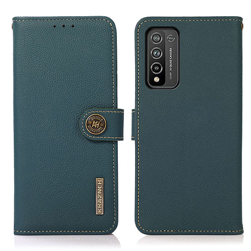 Leather Case Stands Flip Cover Holder B02H for Huawei Honor 10X Lite Green