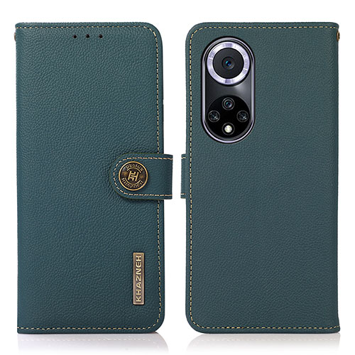 Leather Case Stands Flip Cover Holder B02H for Huawei Honor 50 5G Green