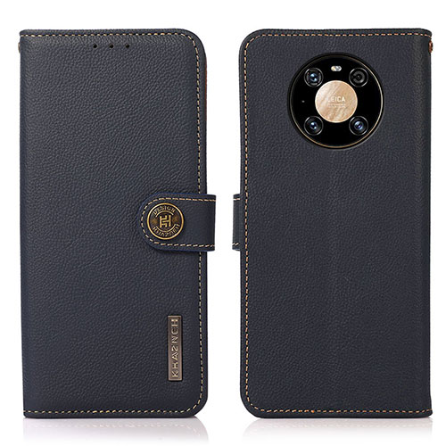 Leather Case Stands Flip Cover Holder B02H for Huawei Mate 40 Pro Blue