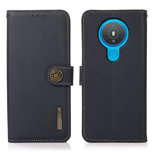 Leather Case Stands Flip Cover Holder B02H for Nokia 1.4 Blue