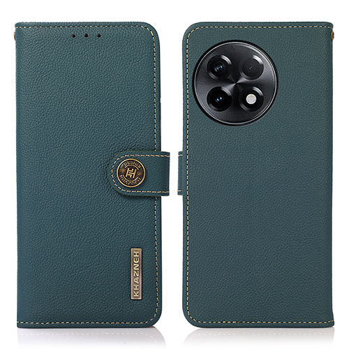 Leather Case Stands Flip Cover Holder B02H for OnePlus Ace 2 5G Green