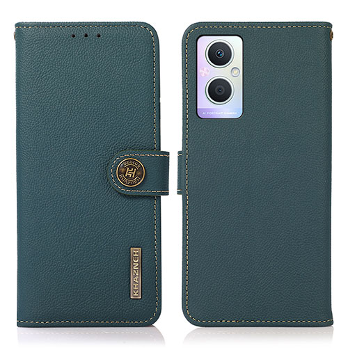 Leather Case Stands Flip Cover Holder B02H for Oppo F21s Pro 5G Green