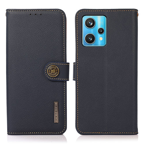 Leather Case Stands Flip Cover Holder B02H for Realme 9 Pro+ Plus 5G Blue