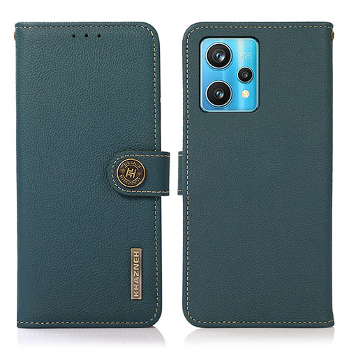 Leather Case Stands Flip Cover Holder B02H for Realme 9 Pro+ Plus 5G Green