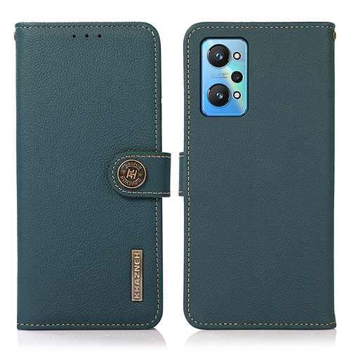 Leather Case Stands Flip Cover Holder B02H for Realme GT2 5G Green