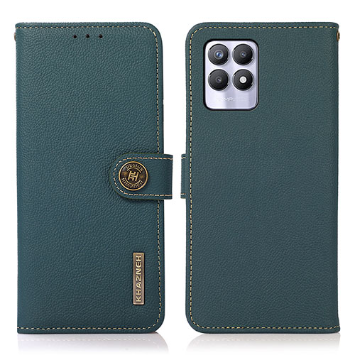 Leather Case Stands Flip Cover Holder B02H for Realme Narzo 50 4G Green