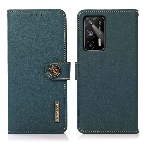 Leather Case Stands Flip Cover Holder B02H for Realme Q3 Pro 5G Green