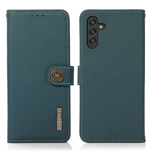 Leather Case Stands Flip Cover Holder B02H for Samsung Galaxy A13 5G Green