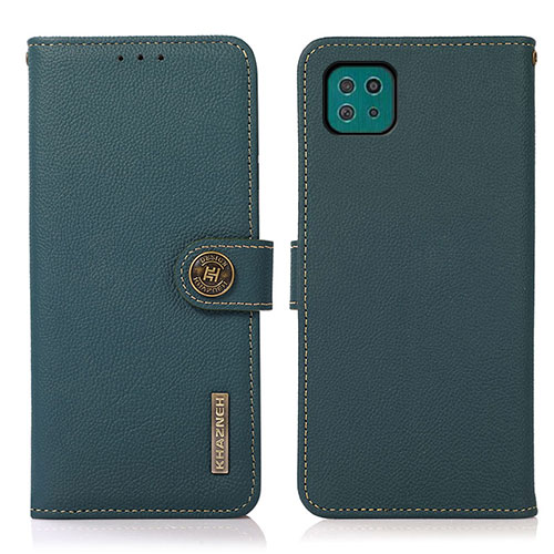 Leather Case Stands Flip Cover Holder B02H for Samsung Galaxy A22 5G Green