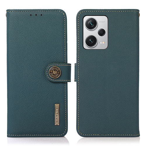 Leather Case Stands Flip Cover Holder B02H for Xiaomi Redmi Note 12 Pro+ Plus 5G Green