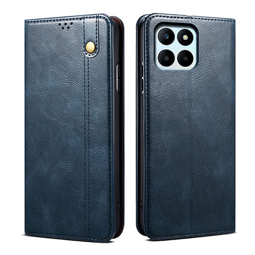 Leather Case Stands Flip Cover Holder B02S for Huawei Honor X6a Blue