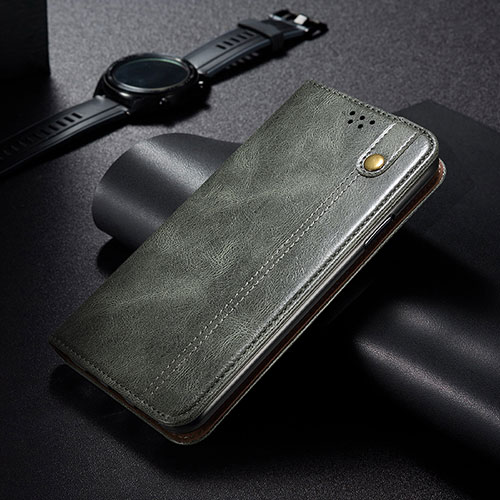 Leather Case Stands Flip Cover Holder B02S for Realme Q3i 5G Green