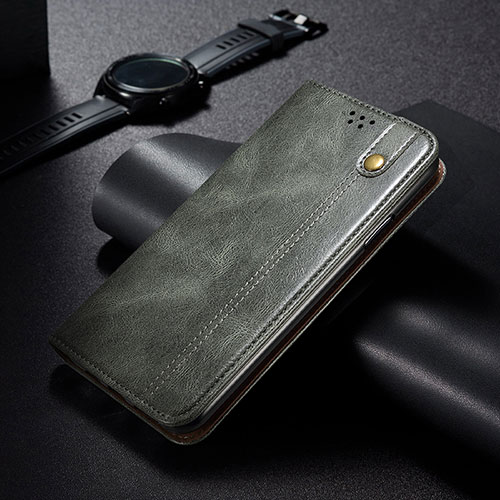 Leather Case Stands Flip Cover Holder B02S for Samsung Galaxy S21 FE 5G Green