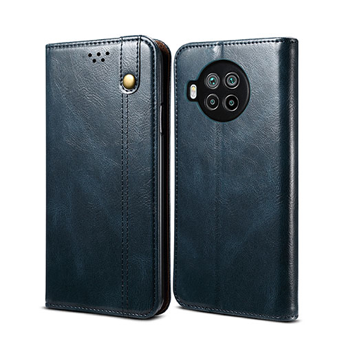 Leather Case Stands Flip Cover Holder B02S for Xiaomi Mi 10i 5G Blue