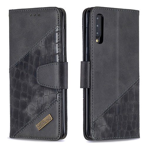 Leather Case Stands Flip Cover Holder B03F for Samsung Galaxy A30S Black