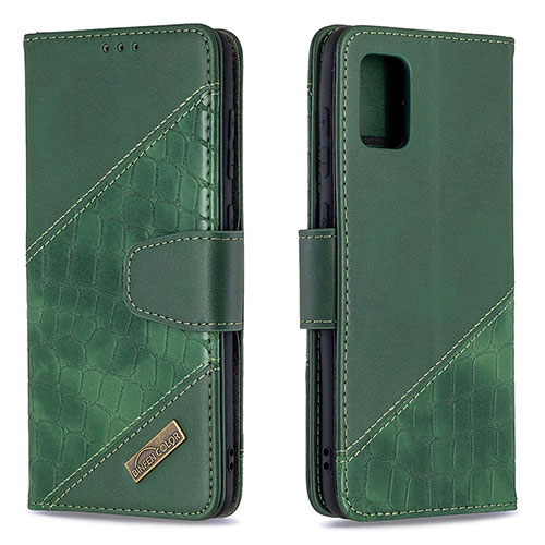 Leather Case Stands Flip Cover Holder B03F for Samsung Galaxy A31 Green