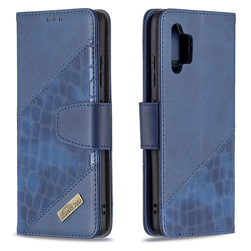 Leather Case Stands Flip Cover Holder B03F for Samsung Galaxy A32 4G Blue