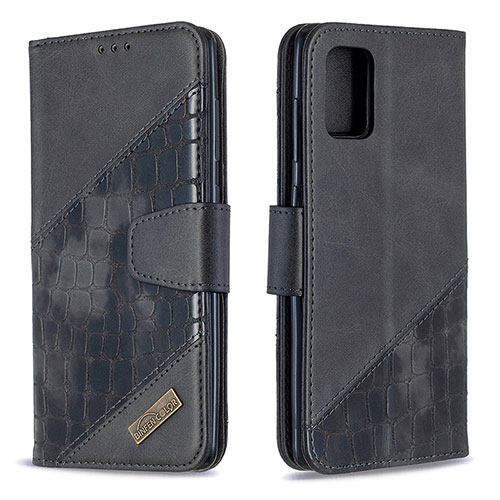 Leather Case Stands Flip Cover Holder B03F for Samsung Galaxy A71 5G Black