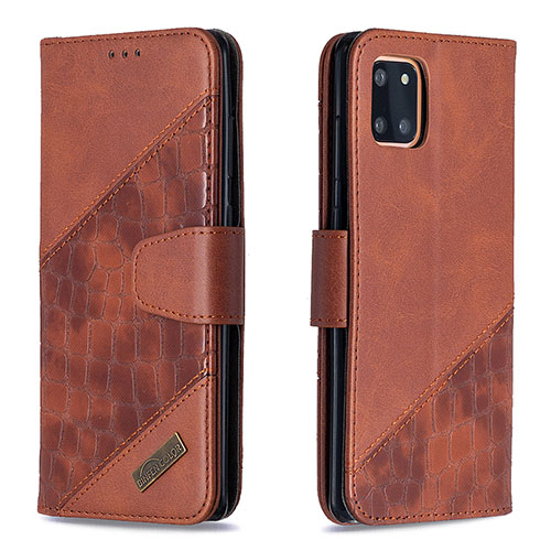 Leather Case Stands Flip Cover Holder B03F for Samsung Galaxy Note 10 Lite Brown