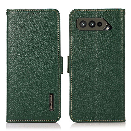 Leather Case Stands Flip Cover Holder B03H for Asus ROG Phone 5s Pro Green