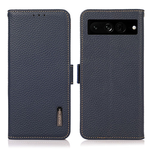 Leather Case Stands Flip Cover Holder B03H for Google Pixel 7 Pro 5G Blue