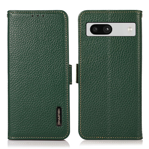 Leather Case Stands Flip Cover Holder B03H for Google Pixel 7a 5G Green