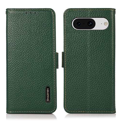 Leather Case Stands Flip Cover Holder B03H for Google Pixel 8 5G Green