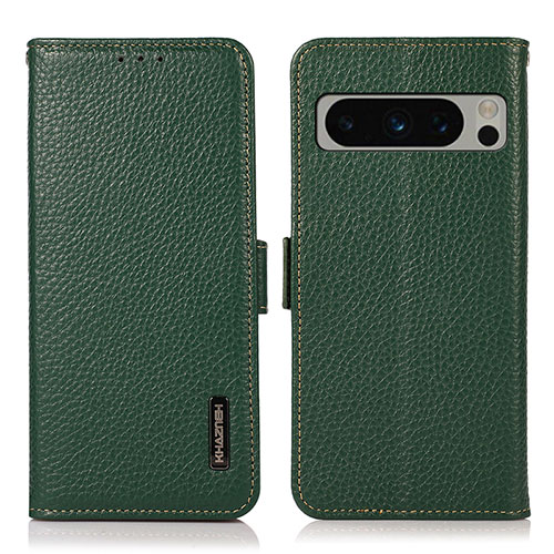 Leather Case Stands Flip Cover Holder B03H for Google Pixel 8 Pro 5G Green