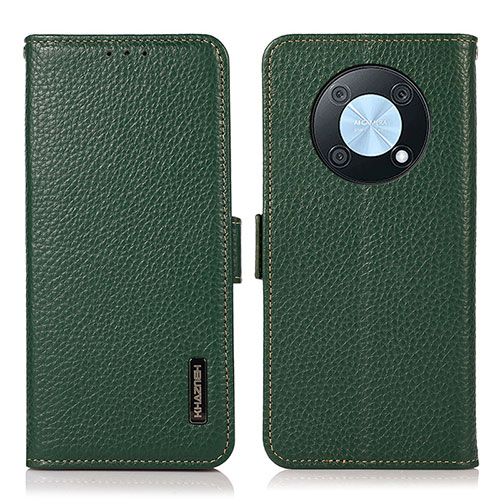 Leather Case Stands Flip Cover Holder B03H for Huawei Enjoy 50 Pro Green