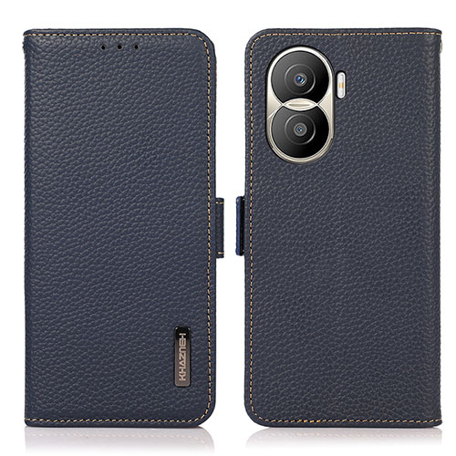 Leather Case Stands Flip Cover Holder B03H for Huawei Honor X40i 5G Blue