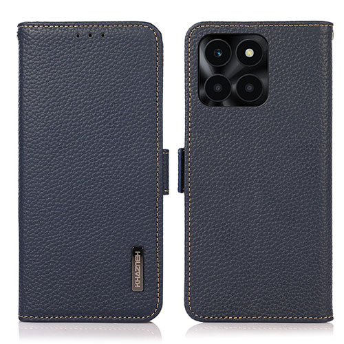 Leather Case Stands Flip Cover Holder B03H for Huawei Honor X6a Blue