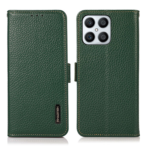 Leather Case Stands Flip Cover Holder B03H for Huawei Honor X8 4G Green