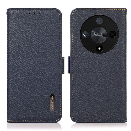 Leather Case Stands Flip Cover Holder B03H for Huawei Honor X9b 5G Blue