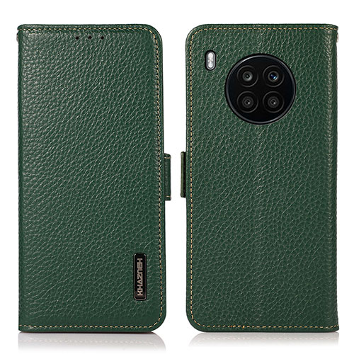 Leather Case Stands Flip Cover Holder B03H for Huawei Nova 8i Green