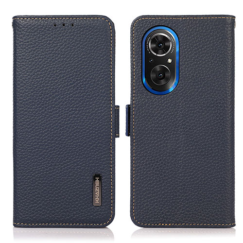 Leather Case Stands Flip Cover Holder B03H for Huawei Nova 9 SE Blue